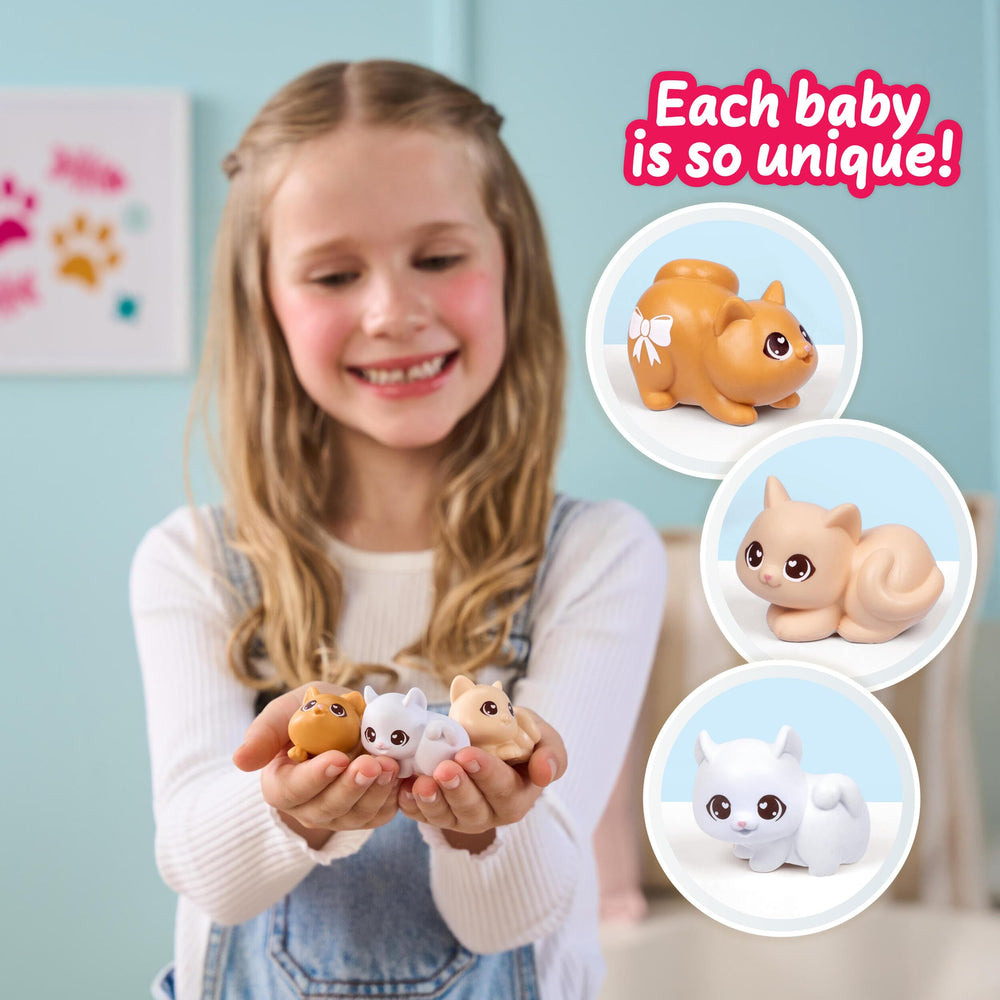 Child playing with Little Live Pets set in living room encouraging pretend caregiving