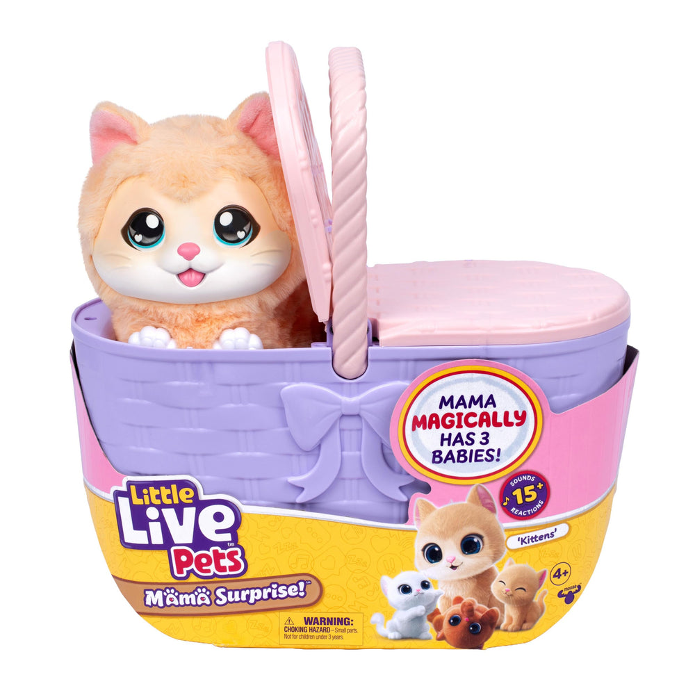 Packed carry basket with Mama and kittens for portable play and tidy storage