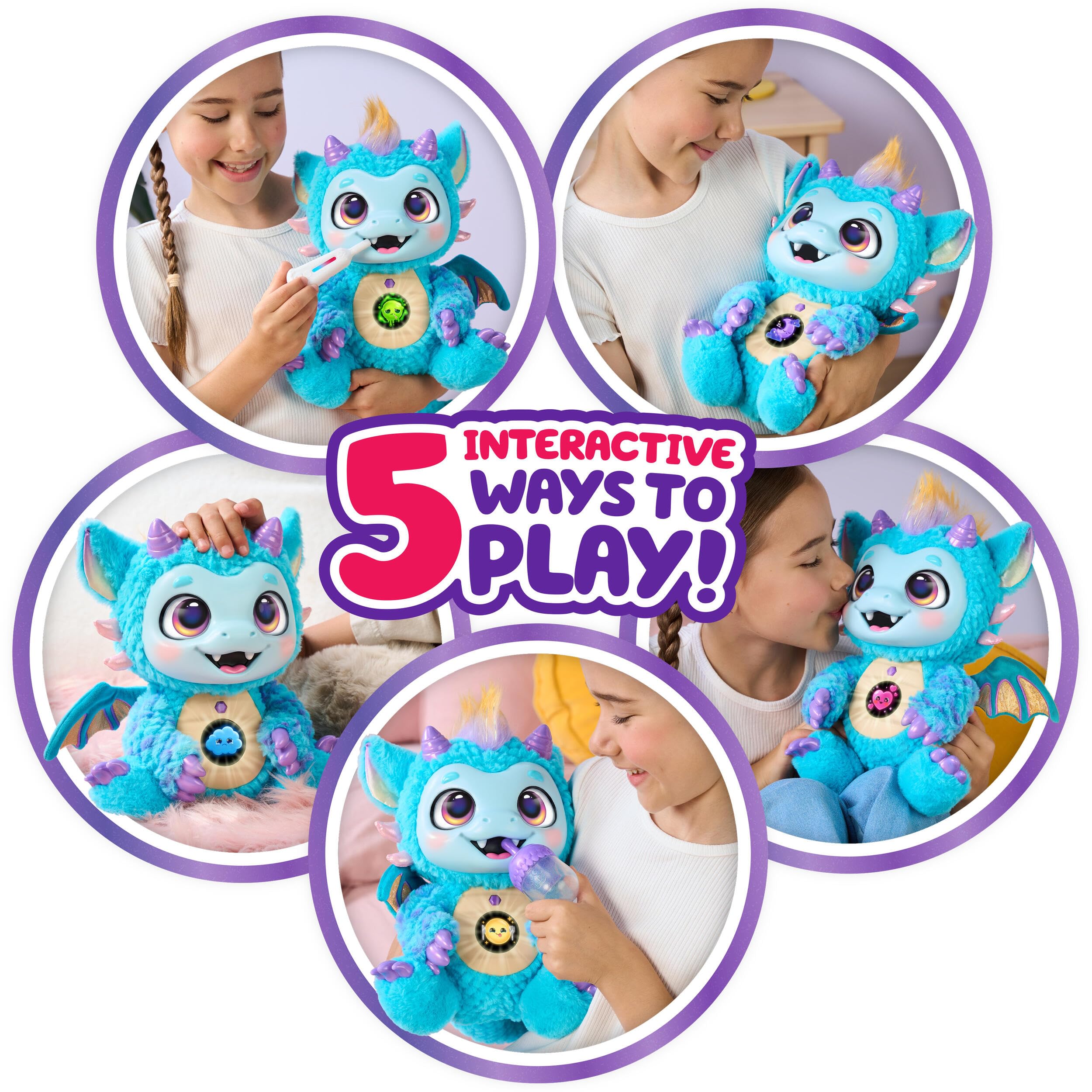 Little Live Pets Skye belly display closeup showing mood icons and guidance