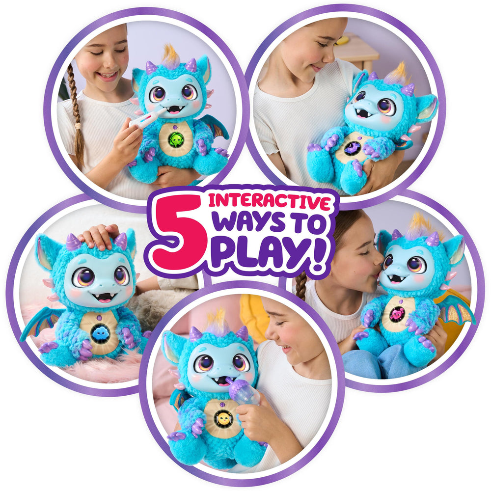 Little Live Pets Skye belly display closeup showing mood icons and guidance