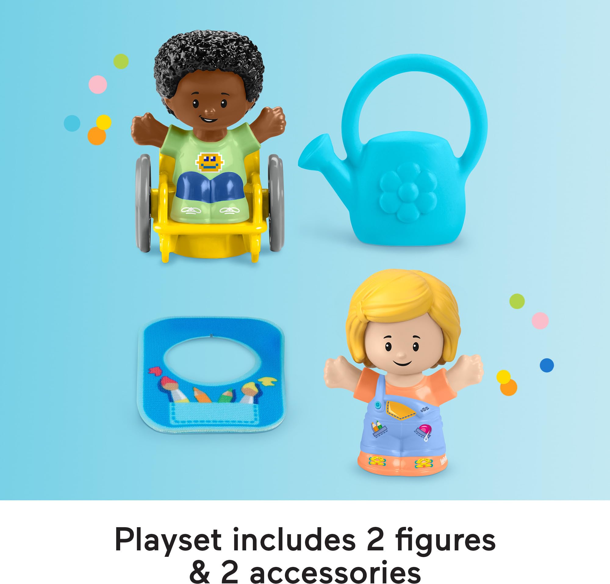 Little People two figures with smock highlighting dress-up and role play