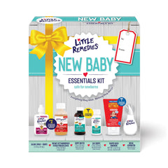 Little Remedies front package showing all six newborn essentials and easy storage benefit
