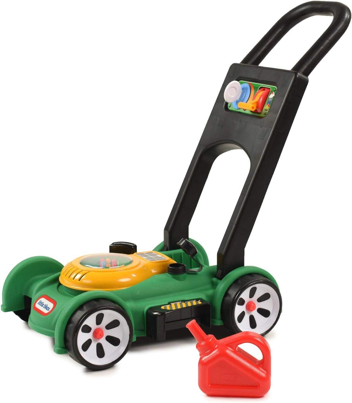 Little Tikes mower front view showing realistic look and active play benefit