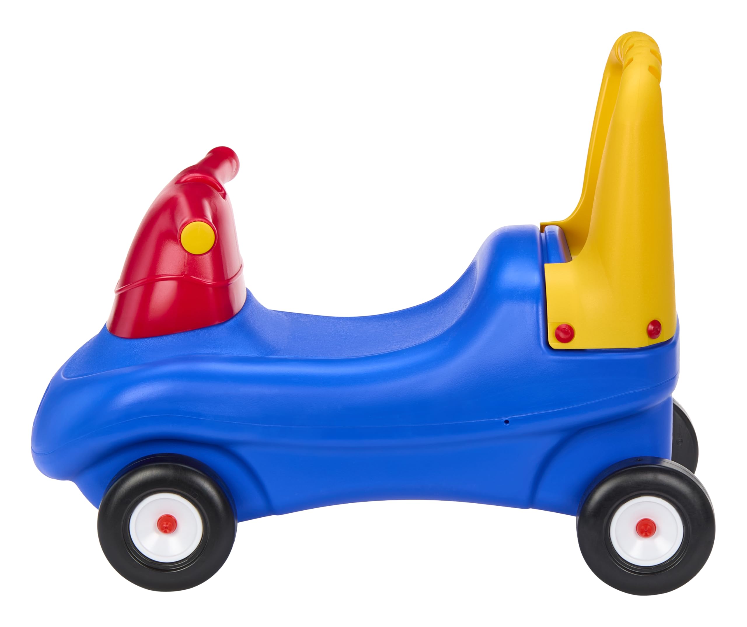 Little Tikes low seat and rear storage holding a toy for convenience