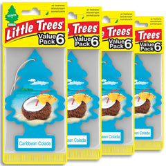 LITTLE TREES front packaging showing Caribbean Colada and 24-count benefit