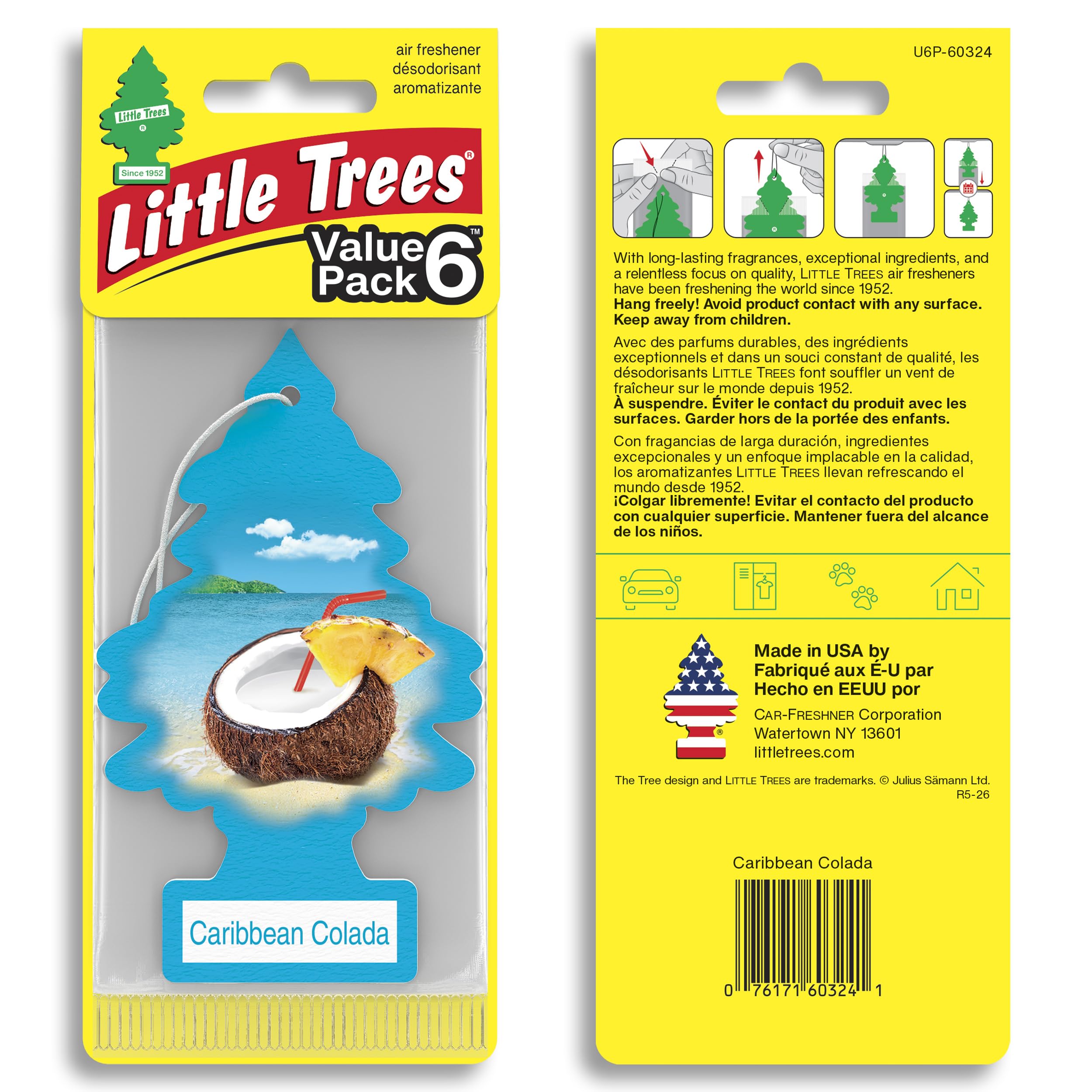 LITTLE TREES hanging in car providing tropical scent while driving