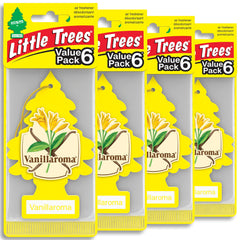 LITTLE TREES Vanillaroma front pack shows 24 hanging trees, easy replenishment
