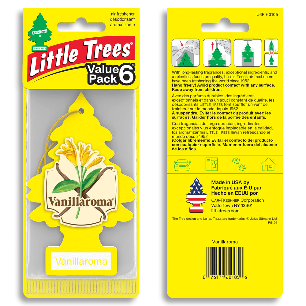 LITTLE TREES Vanillaroma single unwrapped tree, quick freshening benefit