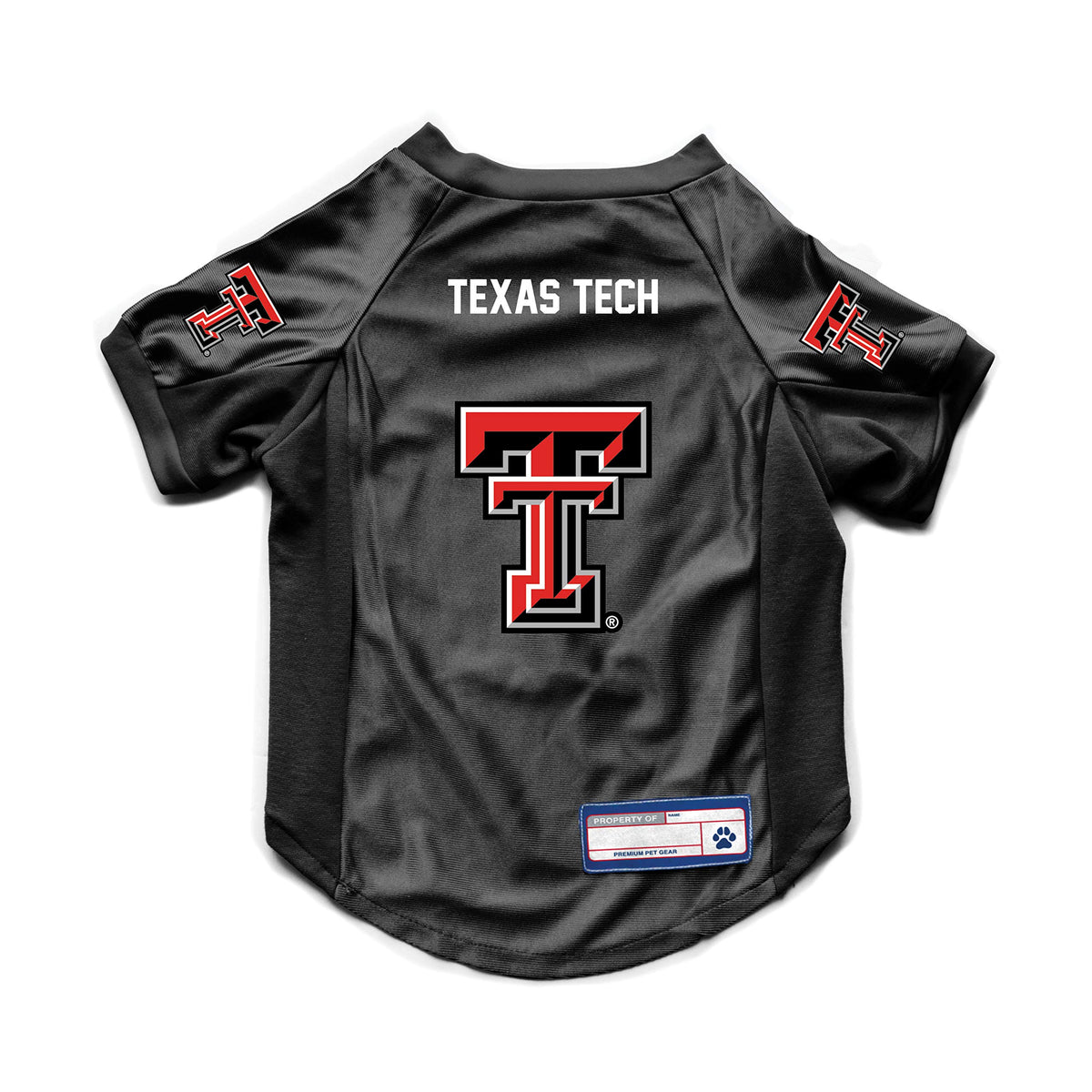 Littlearth front view of Texas Tech pet jersey showing team logo and bold colors for fan pride