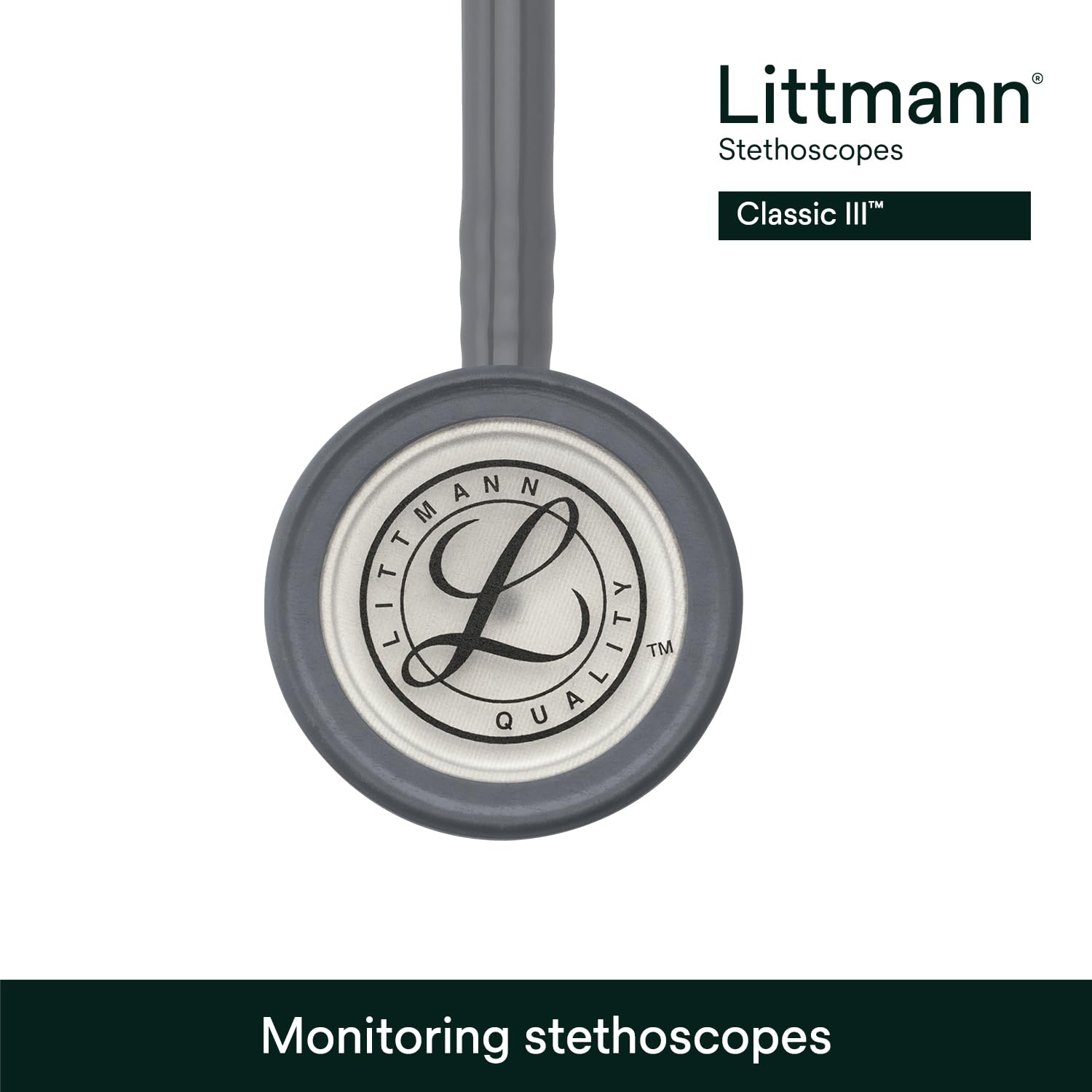 Littmann stethoscope next to ruler showing the 27-inch tube length