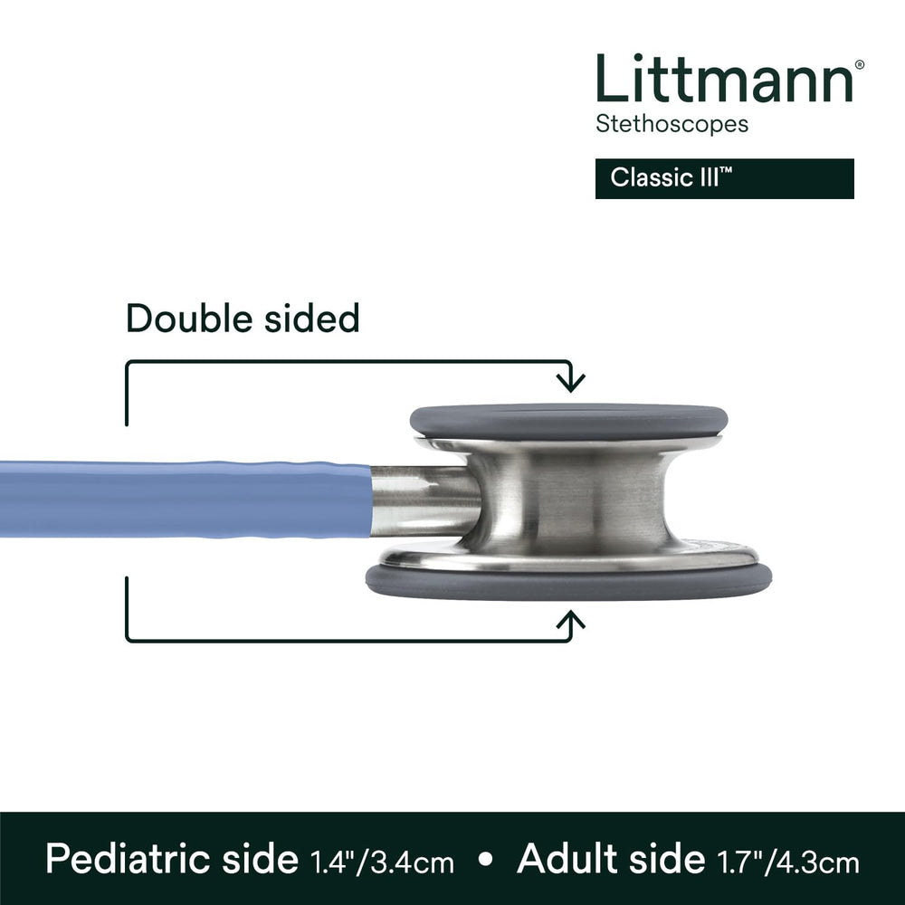 Littmann tunable diaphragm detail demonstrating quick frequency adjustment benefit