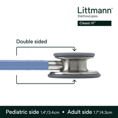 Littmann tunable diaphragm detail demonstrating quick frequency adjustment benefit