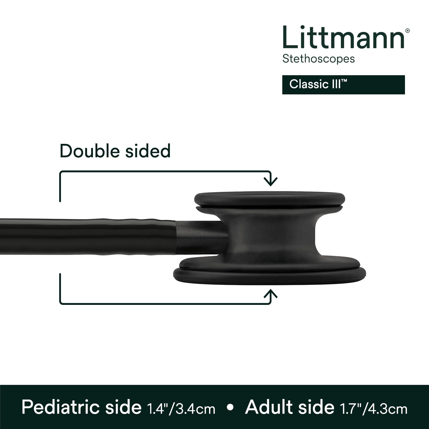 Littmann tunable diaphragm detail illustrating easy frequency change for focused listening