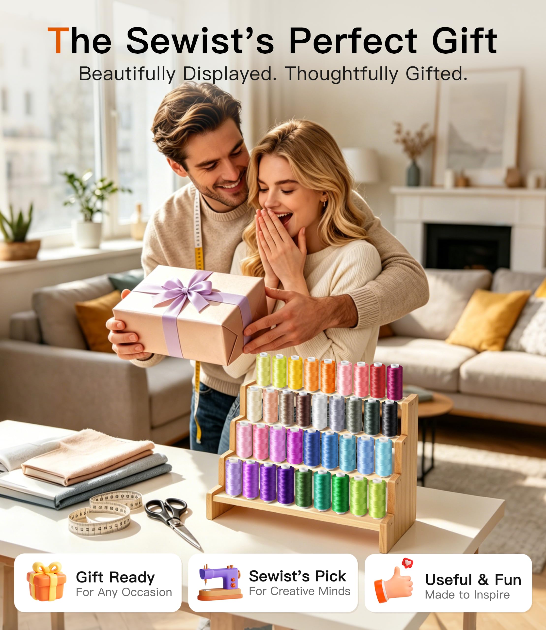 LIUHG lifestyle sewing station with kit indicating organized supplies and creative workflow