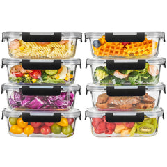 Liuruiyu front pack view showing eight 36oz containers for organized meal prep