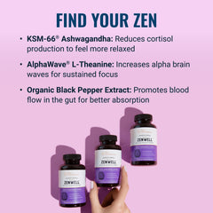 Live Conscious ZenWell bottle open with capsules visible, useful for dosing clarity