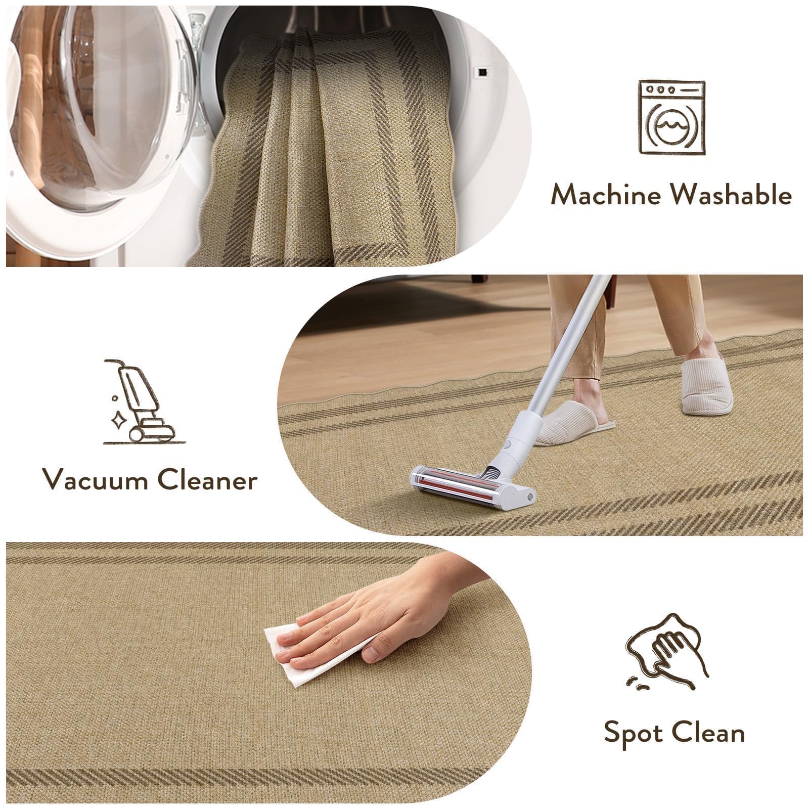 LIVEBOX rug at kitchen entrance demonstrating easy wipe clean