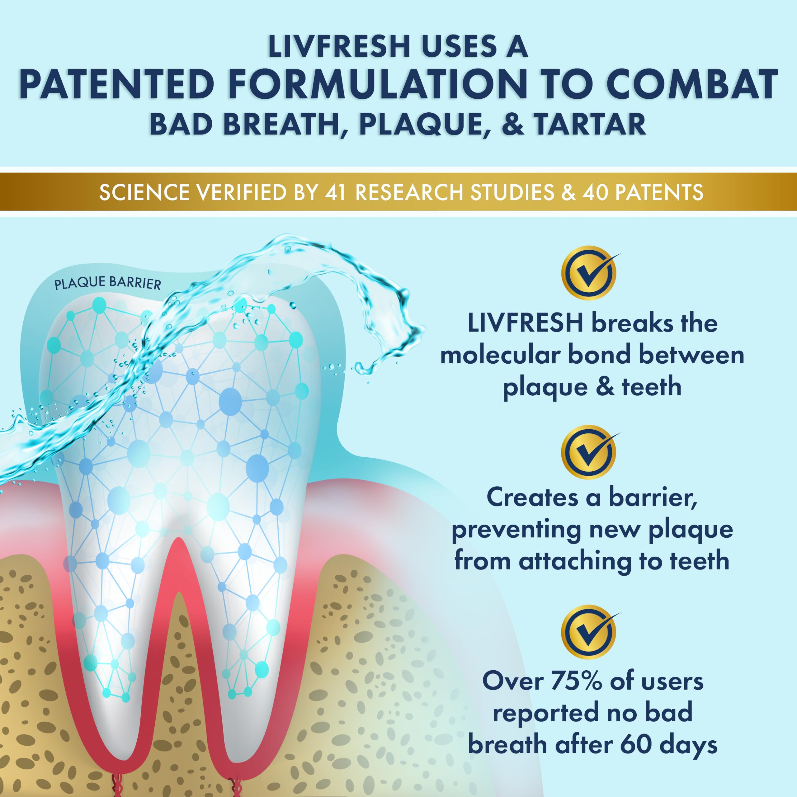 Person using LIVFRESH mouthwash demonstrating fresher breath benefit