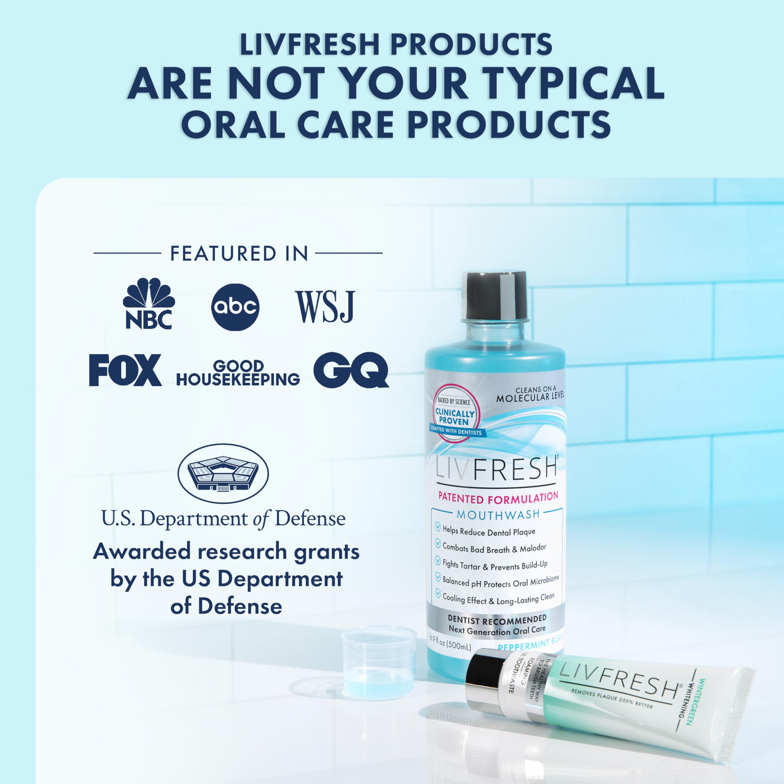 LIVFRESH label showing patents and research badges for trusted quality