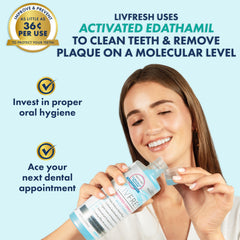 LIVFRESH bottle next to measuring cup showing 16.9 fl oz volume advantage