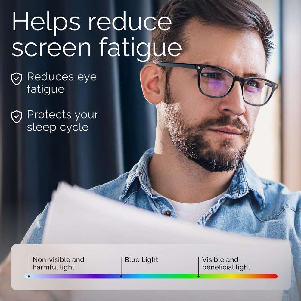 livho glasses on a desk with laptop showing screen protection benefit