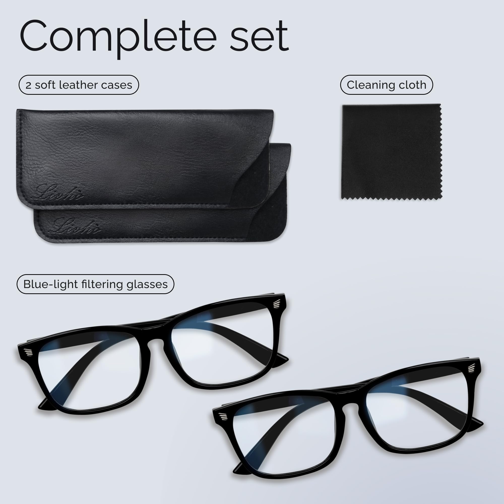 livho model wearing glasses in office showing professional look and reduced glare