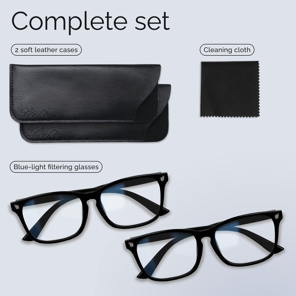 livho model wearing glasses in office showing professional look and reduced glare