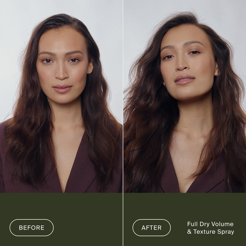 Living Proof before and after root lift showing added volume and refresh benefit