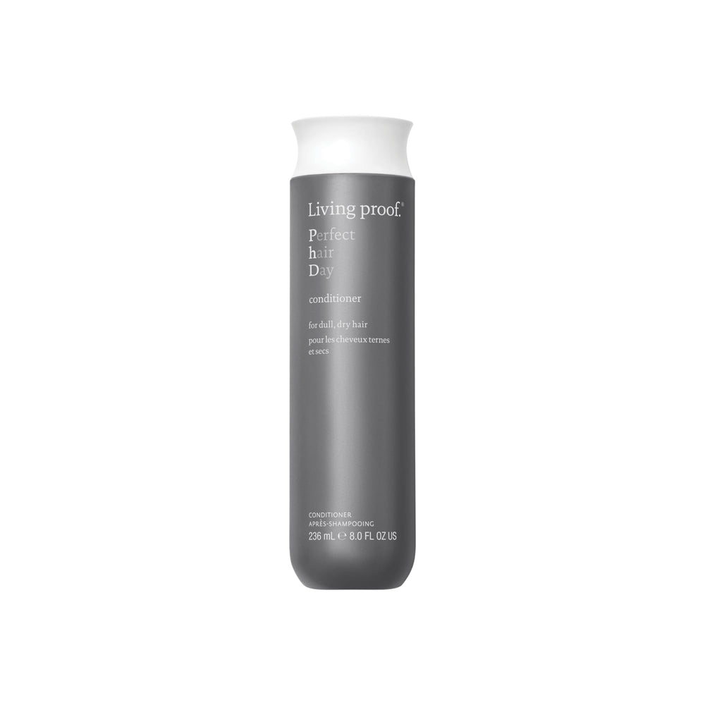 Living Proof front packaging showing Perfect Hair Day conditioner benefits