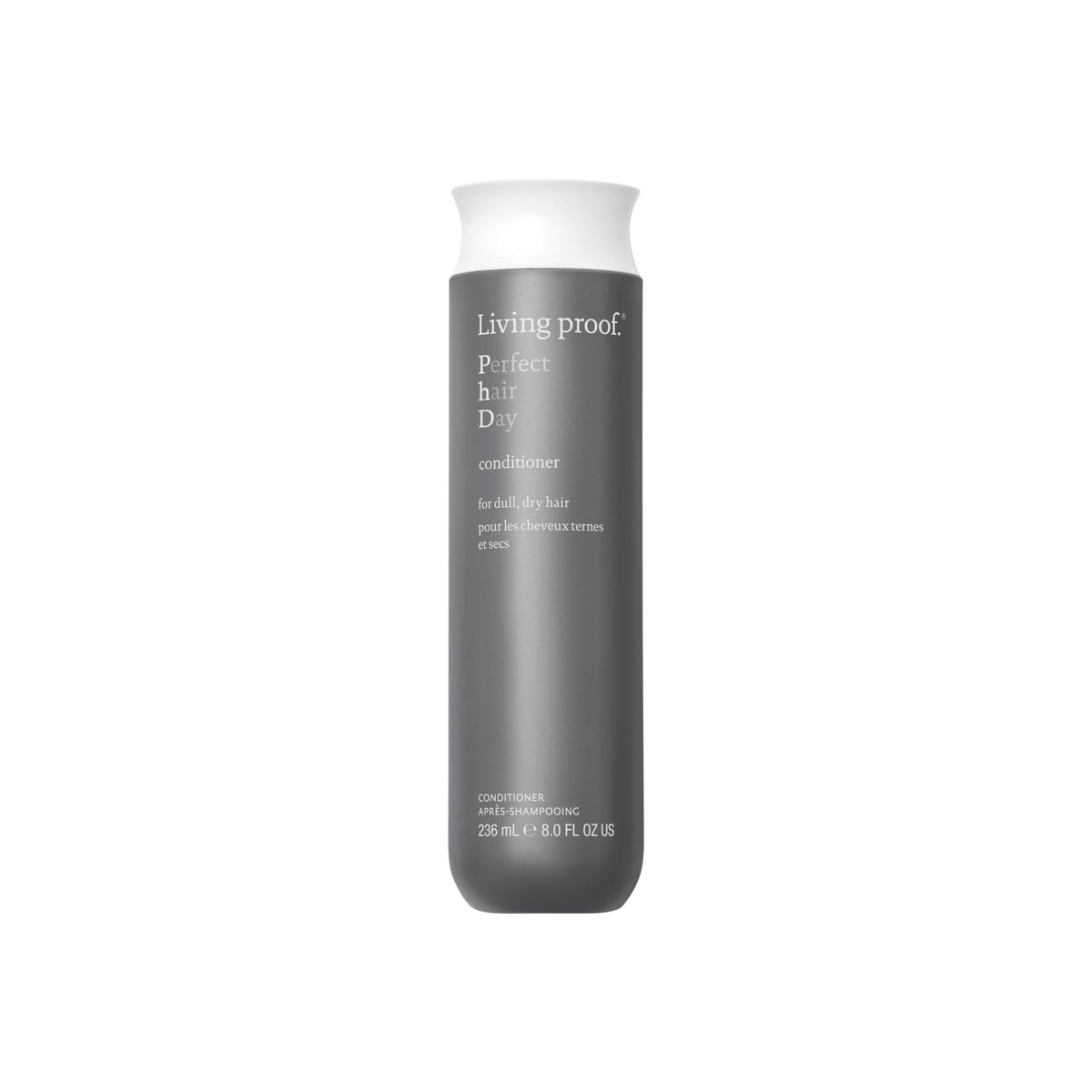 Living Proof front packaging showing Perfect Hair Day conditioner benefits