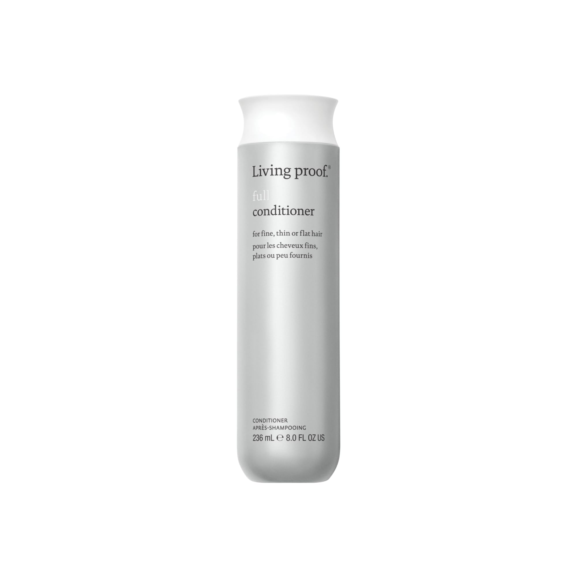Living Proof full conditioner bottle front view showing size and branding, conveys trust