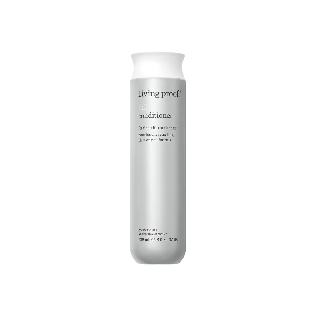 Living Proof full conditioner bottle front view showing size and branding, conveys trust
