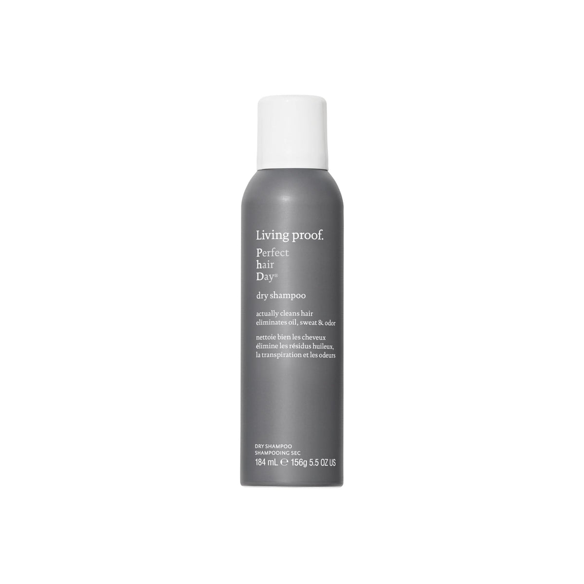 Living Proof front packaging showing 4 oz can and clean hair benefit