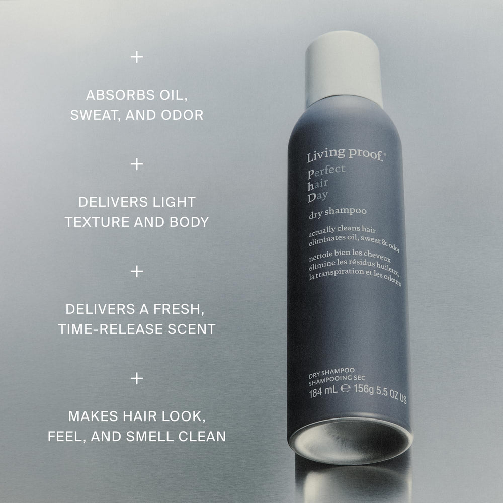 Living Proof spray action close-up demonstrating easy application benefit