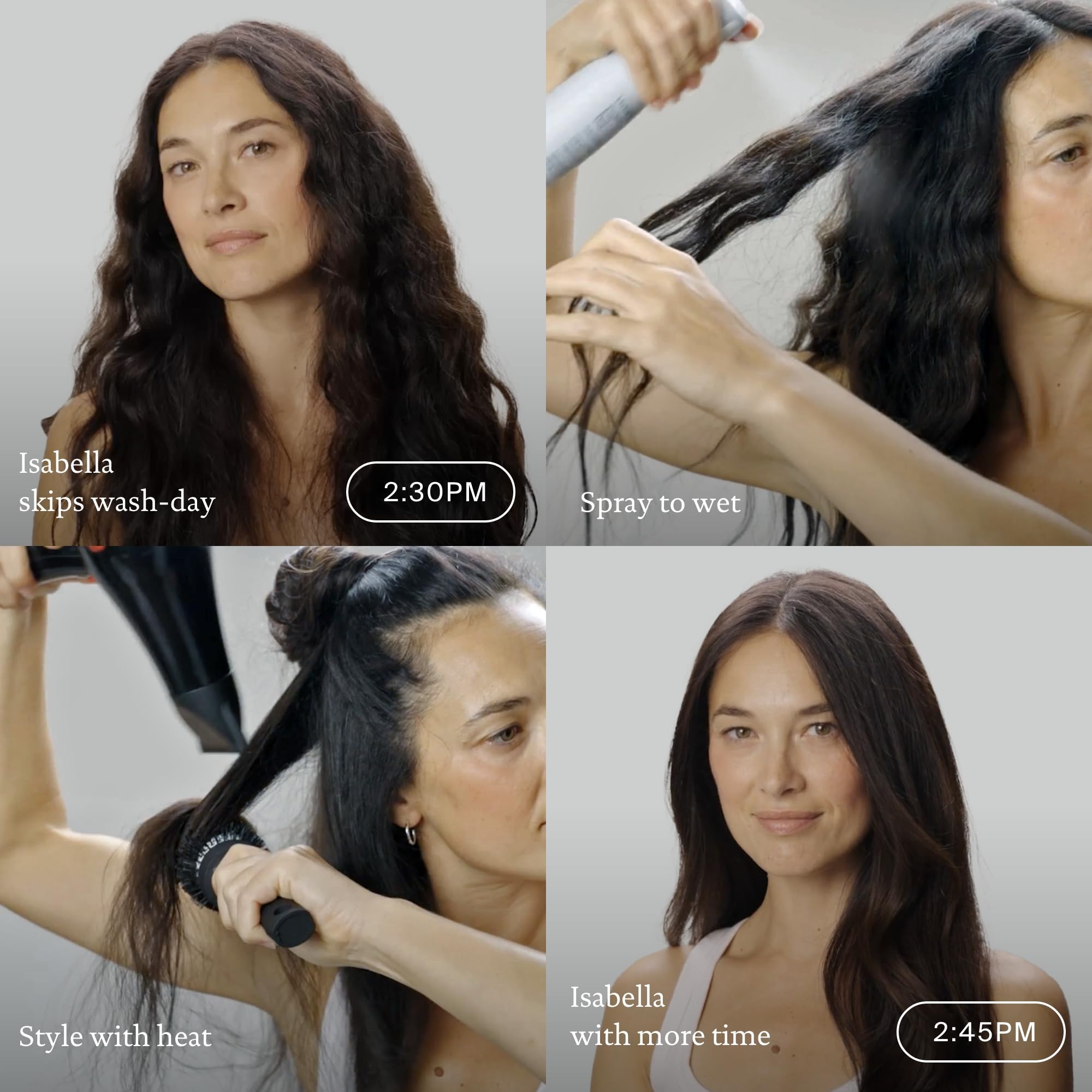 Living Proof texture on hair strand close-up showing softness and subtle shine improvement