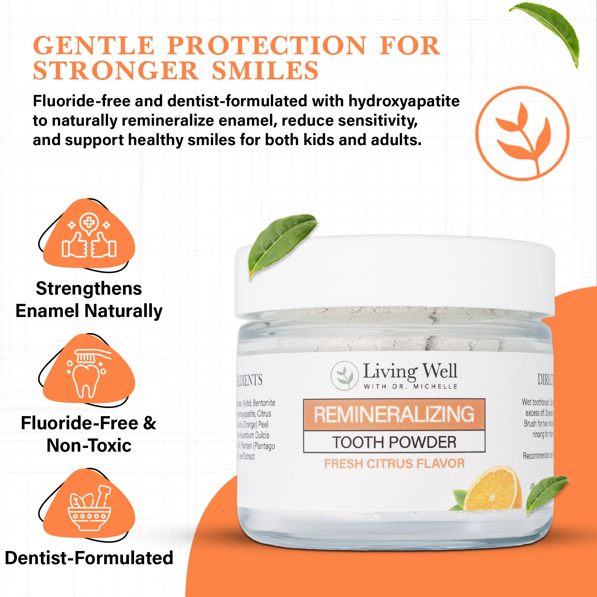 Living Well with Dr. Michelle hand holding jar showing compact size and travel-ready design