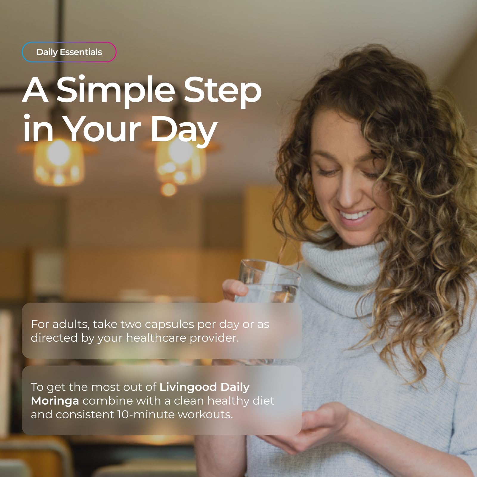 Livingood Daily supplement facts label close-up highlighting ingredient transparency and dosage