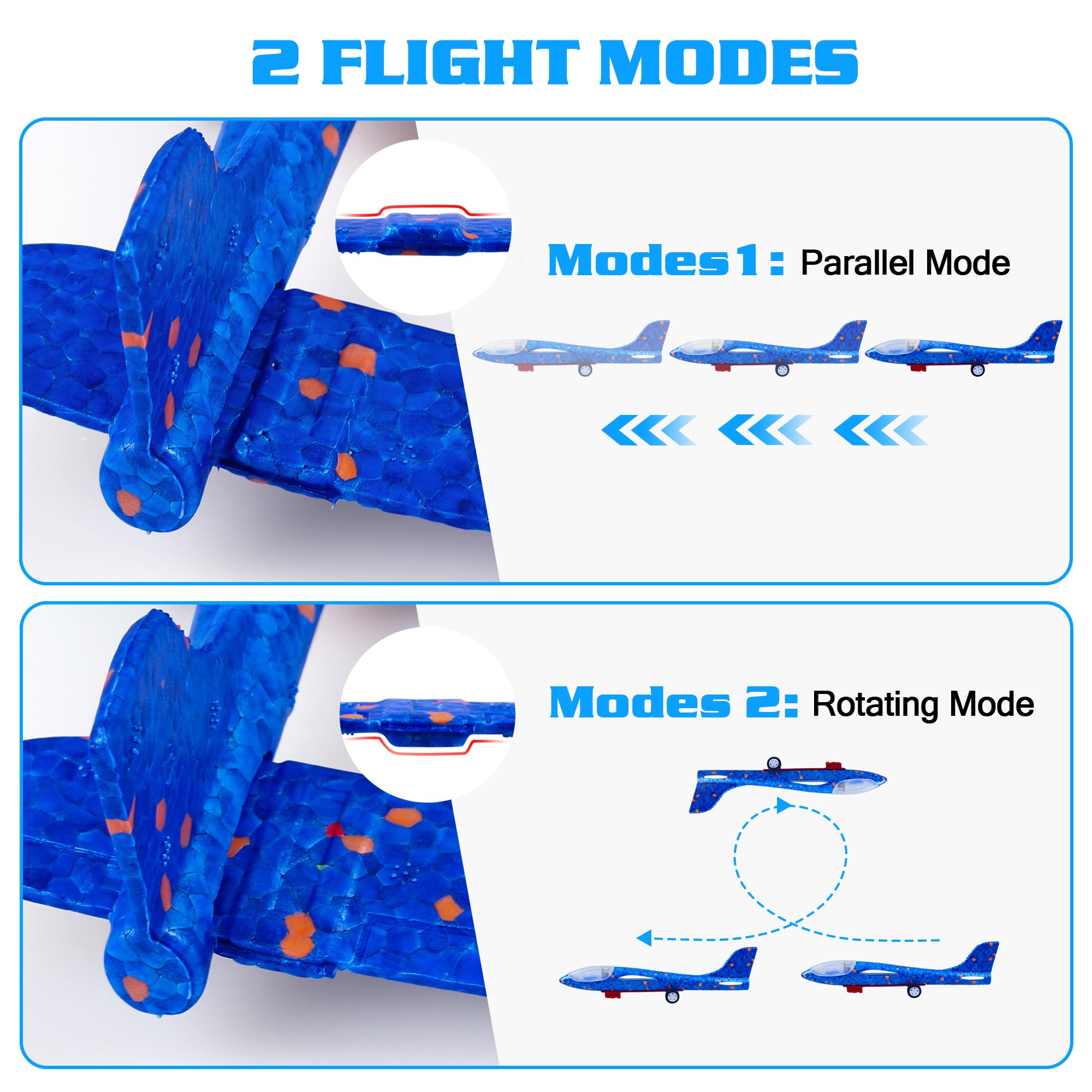 LJZJ LED plane glowing in dusk flight illustrating visibility and nighttime fun