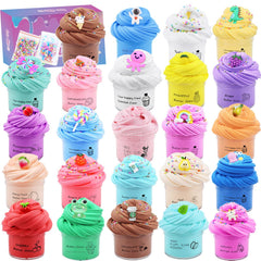 LKAXYTP front packaging showing 24 colorful butter slime tubs for easy gifting