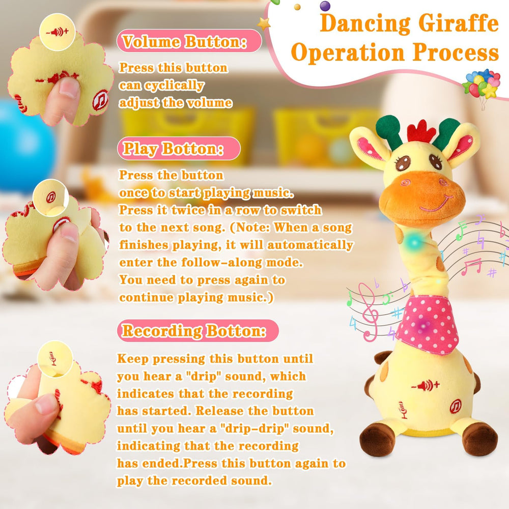 LLUKEME giraffe LED lights glowing during music for engaging visual stimulation