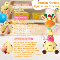 LLUKEME giraffe LED lights glowing during music for engaging visual stimulation