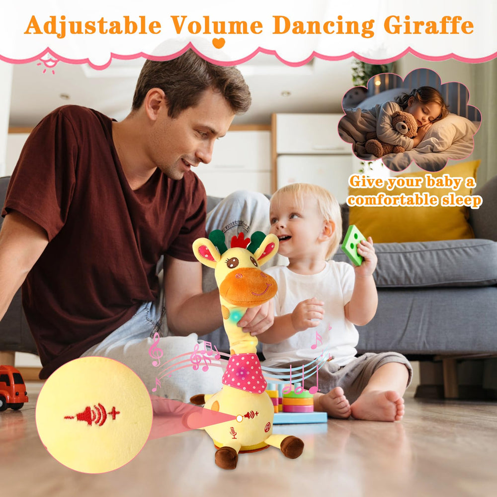 LLUKEME giraffe held in hand to show compact size for travel convenience