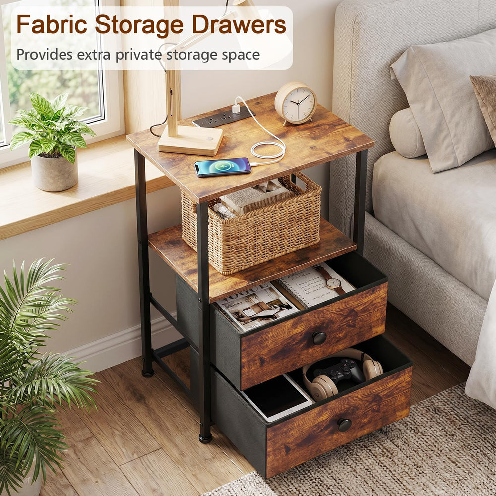 LOAKEKEL side view demonstrating metal frame stability and sturdy shelf support