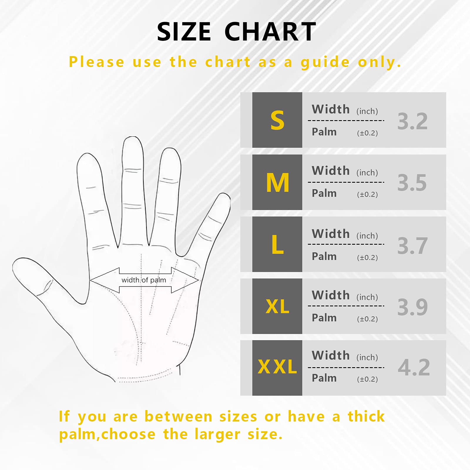 LOCCEF glove on hand showing size 7 scale for accurate fit