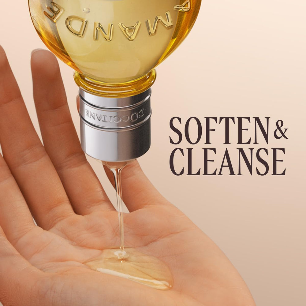 L'OCCITANE milky lather on hand showing gentle cleansing benefit