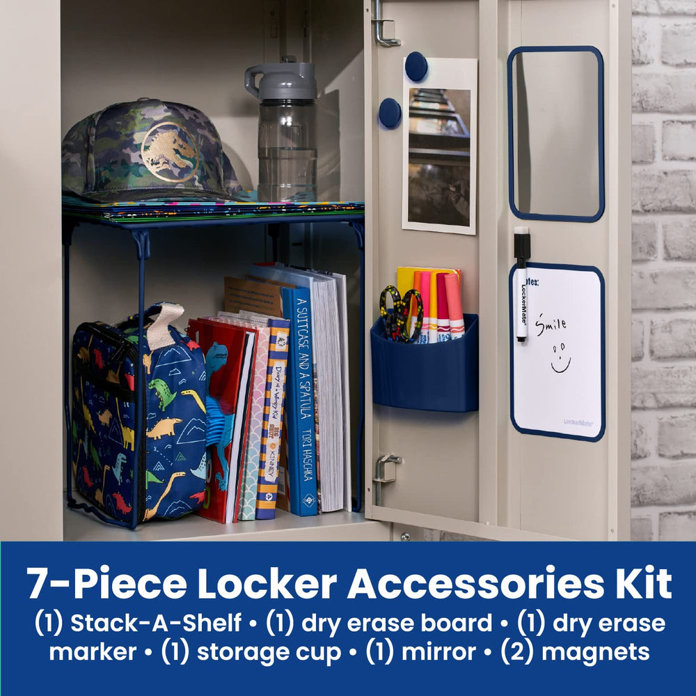 LockerMate tall wire shelf detail showing sturdy wire construction for extra storage
