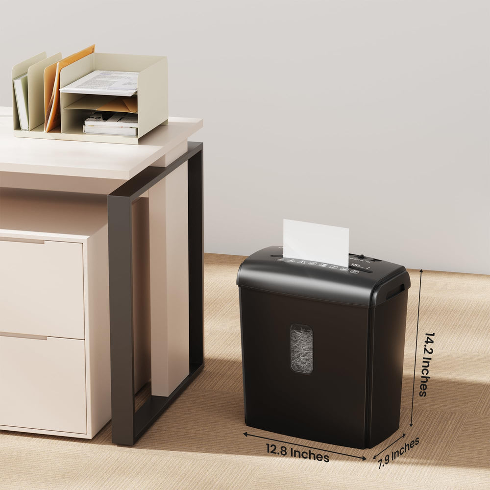 Locksworth in home office lifestyle setting showing neat, quiet document disposal