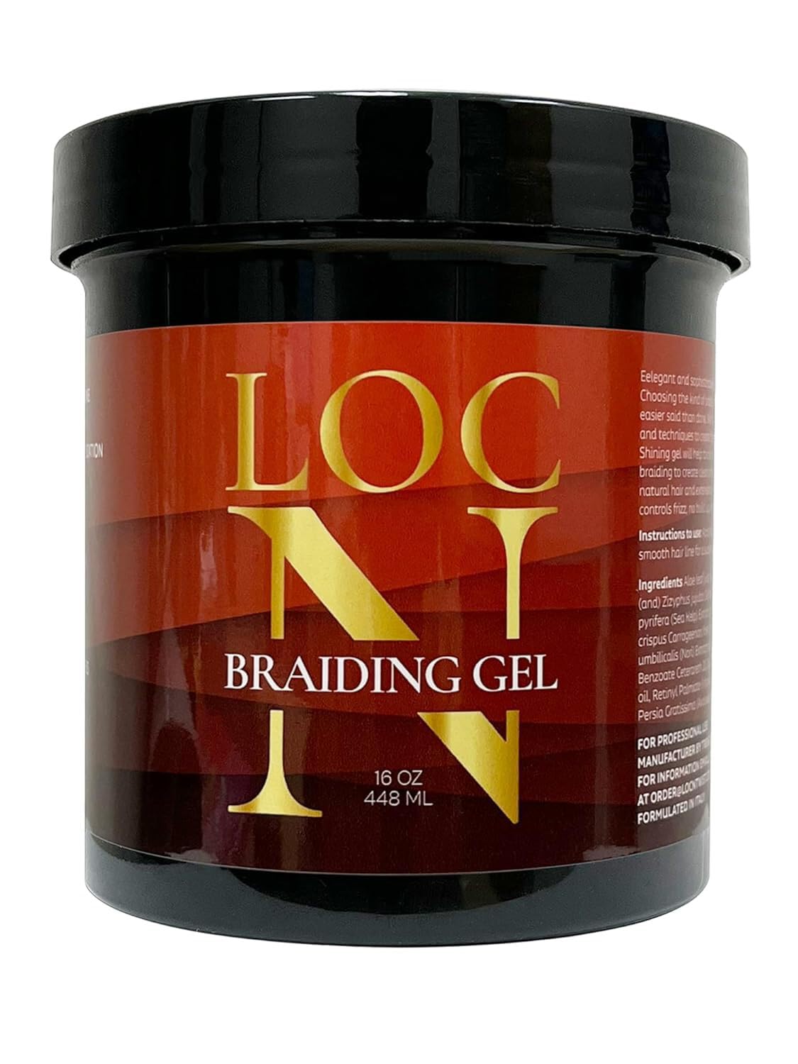 LOCN jar front view showing label and extra-hold benefit