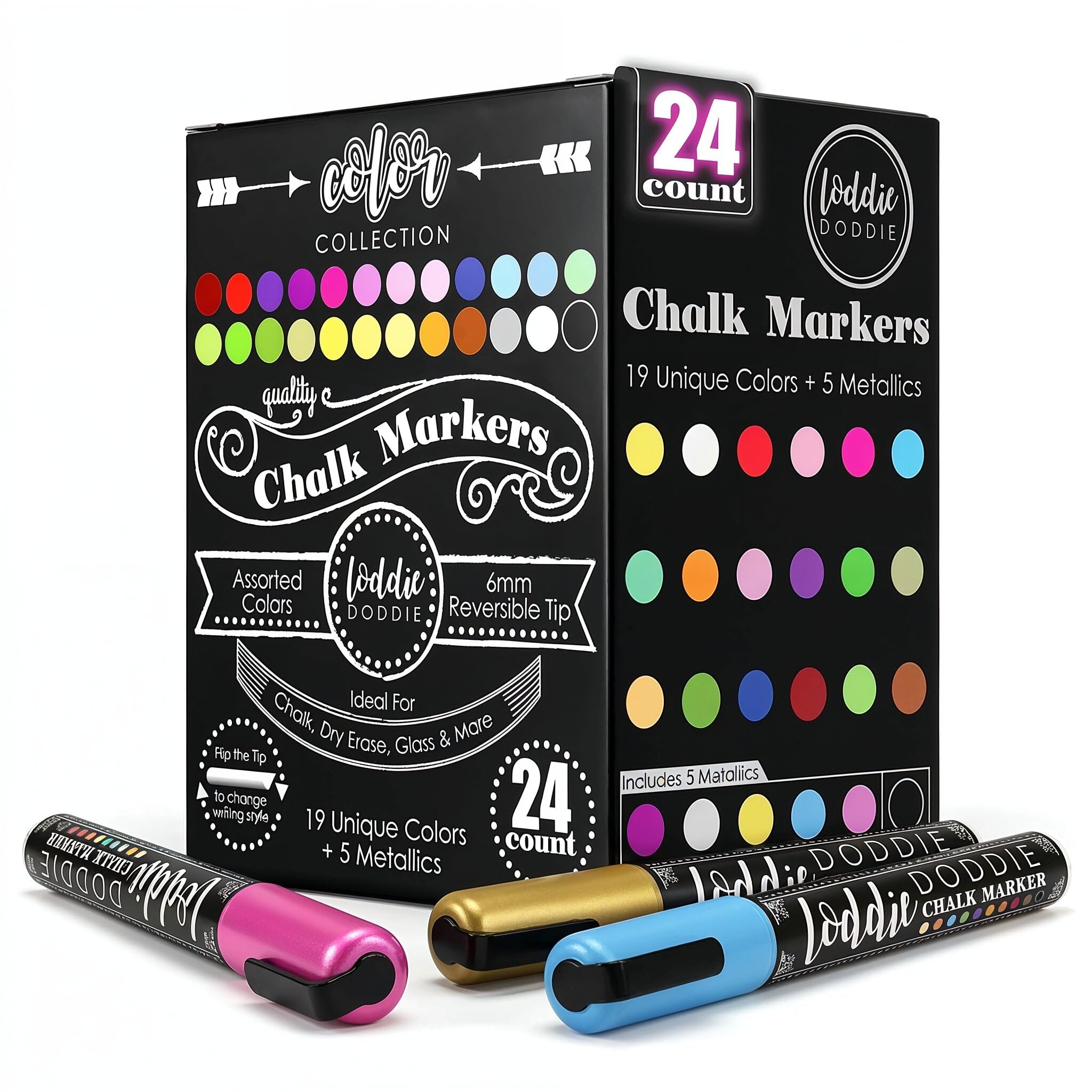 Loddie Doddie front packaging showing full 24 color set and benefits