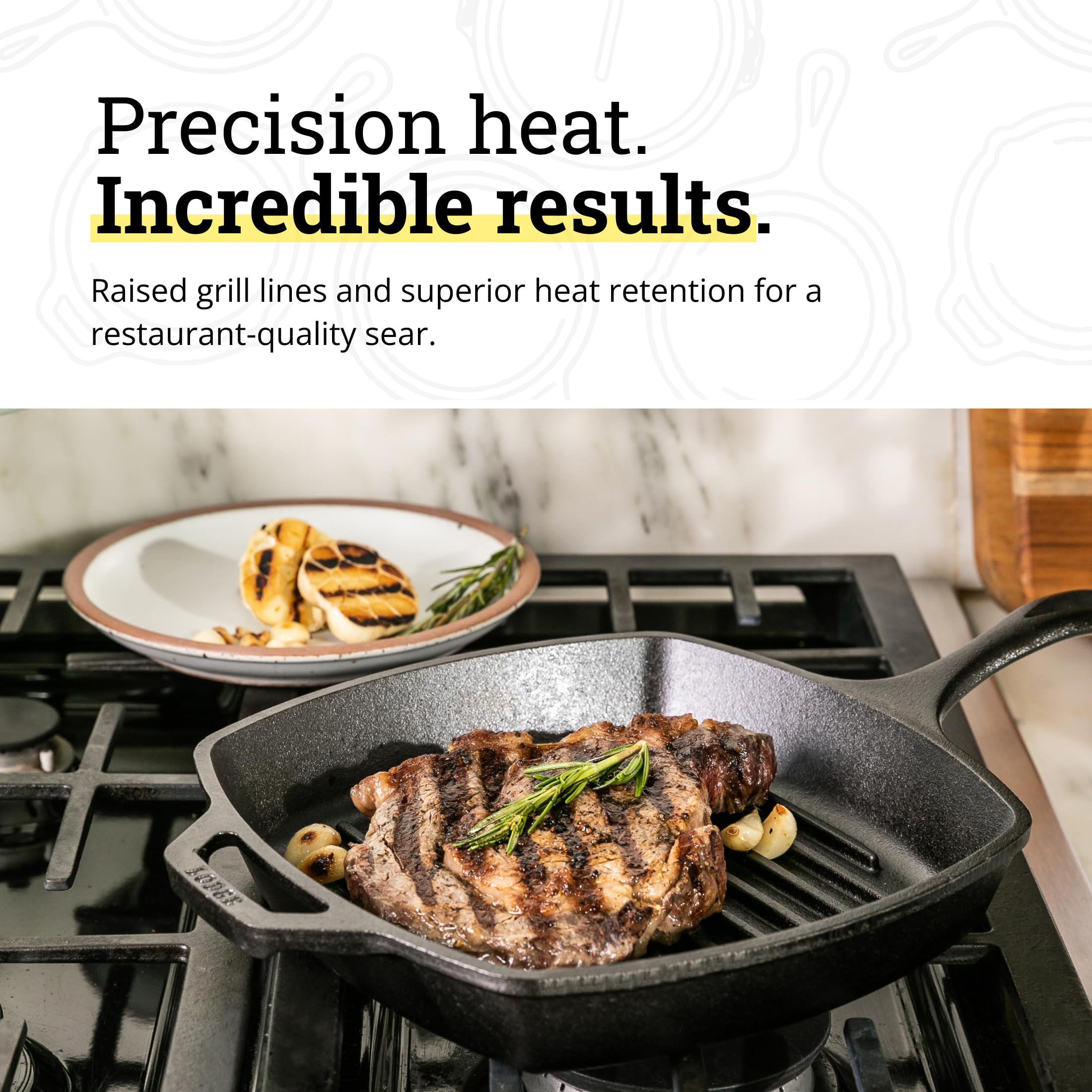 Lodge grill pan in oven with roasted vegetables showing oven-safe versatility and even cooking